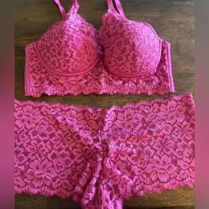 Hot Pink Bra Set
